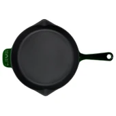 Lava Döküm Yuvarlak Kızartma Tavası Döküm Demir Yekpare Saplı Premium Serisi. Çap(Ø)28cm.  Yeşil - 3