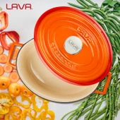 Lava Döküm Oval Tencere. Edition Serisi Ölçü 25x31cm.  Turuncu thumbnail 7