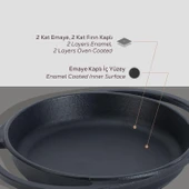 Lava Döküm Yuvarlak Sahan Döküm Demir Yekpare Çift Kulplu Çap(Ø)16cm. thumbnail 6