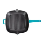 Lava Döküm Kare Izgara Tava Döküm Demir Yekpare Saplı Ölçü 26x26cm.  Turkuaz thumbnail 3