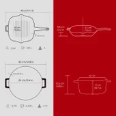 Lava Döküm Trendy 4 Parça Tencere Tava Seti  Kırmızı thumbnail 5