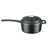 Lava Döküm Yuvarlak Sos Tenceresi Döküm Demir Yekpare Saplı Edition Serisi Çap(Ø16cm.  Siyah thumbnail 1