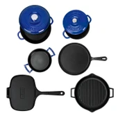 Lava Döküm 6x Trendy Serisi 9 Parça Tencere & Tava Seti Mavi - 4