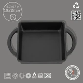 Lava Döküm Kare Sahan Döküm Demir Yekpare Çift Kulplu Ölçü 12x12cm. thumbnail 4