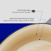 Lava Döküm 3X Edition Serisi Özel Koleksiyon Döküm Demir Tencere & Tava Seti  Mavi thumbnail 7