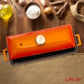 Lava Döküm Ekmek Tenceresi / Terrine Serisi. Ölçü 11x29cm.  Turuncu - 7