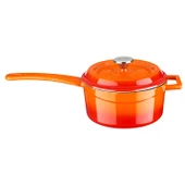 Lava Döküm Yuvarlak Sos Tenceresi Döküm Demir Yekpare Saplı Edition Serisi Çap(Ø16cm.  Turuncu thumbnail 1