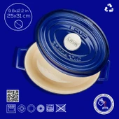 Lava Döküm Oval Tencere. Edition Serisi Ölçü 25x31cm.  Mavi thumbnail 4