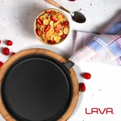 Lava Döküm Yuvarlak Pizza Krep Pankek Tavası Döküm Demir Yekpare Saplı Kayın Servis Ahşabı Çap(Ø)20cm. thumbnail 7