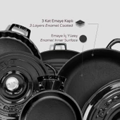 Lava Döküm 5X New Heritage Serisi Döküm Demir Tencere & Tava Seti  Siyah thumbnail 5