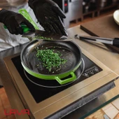 Lava Döküm Yuvarlak Kızartma Tavası Döküm Demir Yekpare Saplı Çap(Ø)16cm.  Yeşil thumbnail 7