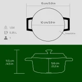 Lava Döküm Mini Tencere. Trendy Serisi Çap(Ø)10 cm.  Yeşil thumbnail 5