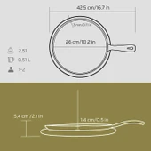 Lava Döküm Yuvarlak Pizza Krep Pankek Tavası Döküm Demir Yekpare Saplı Kayın Servis Ahşabı Çap(Ø)26cm. thumbnail 5