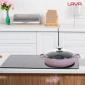 Lava Döküm Çok Amaçlı Yayvan Tencere. Glaze Serisi Çap(Ø)24cm. - Kırmızı  Mor thumbnail 7