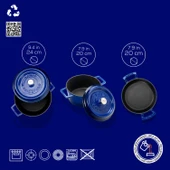 Lava Döküm 3x Trendy Serisi 6 Parça Tencere Seti  Mavi - 3