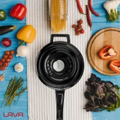 Lava Döküm Yuvarlak Sos Tenceresi. Döküm Demir Yekpare Saplı Trendy Serisi Çap(Ø16 cm. Siyah - 7