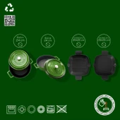 Lava Döküm 5X Trendy Serisi Döküm Demir Tencere Tava Çeyiz Seti  Yeşil thumbnail 2