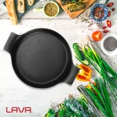 Lava Döküm Yuvarlak Sahan Döküm Demir Yekpare Çift Kulplu Çap(Ø)18cm. thumbnail 7