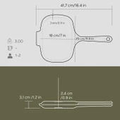 Lava Döküm Dikdörtgen Izgara Tost Makinası Döküm Demir Yekpare Saplı Ölçü 18x26cm. thumbnail 6