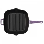 Lava Döküm Kare Izgara Tava Döküm Demir Yekpare Saplı Ölçü 26x26cm.  Mor thumbnail 3