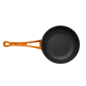 Lava Döküm Yuvarlak Kızartma Tavası Döküm Demir Yekpare Saplı Çap(Ø)24cm.  Turuncu thumbnail 3