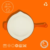 Lava Döküm Yuvarlak Kızartma Tavası Döküm Demir Yekpare Saplı Edition Serisi Çap(Ø)28cm.  Turuncu thumbnail 4