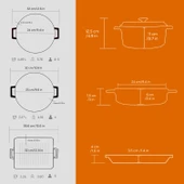 Lava Döküm 6X Trendy Serisi Döküm Demir Tencere Tava Çeyiz Seti  Turuncu thumbnail 6
