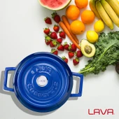 Lava Döküm Yuvarlak Tencere. Trendy Çap(Ø) 16cm.  Mavi thumbnail 6