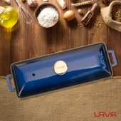 Lava Döküm Ekmek Tenceresi / Terrine Serisi. Ölçü 11x29cm.  Mavi thumbnail 7