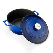 Lava Döküm Yuvarlak Tencere. Folk Çap(Ø)28cm.  Mavi thumbnail 2