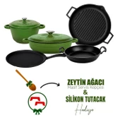 Lava Döküm 5x Trendy Serisi 8 Parça Tencere & Tava Seti  Yeşil thumbnail 1