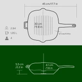 Lava Döküm Kare Izgara Tava Döküm Demir Yekpare Saplı Ölçü 26x26cm.  Yeşil thumbnail 4