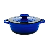 Lava Döküm Yuvarlak Tencere Döküm Demir Kapak Experience Serisi Çap(Ø)28cm  Mavi thumbnail 1