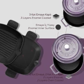 Lava Döküm 5X Trendy Serisi Döküm Demir Tencere Tava Çeyiz Seti  Mor thumbnail 4