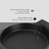 Lava Döküm Yuvarlak Sahan Döküm Demir Yekpare Çift Kulplu Çap(Ø)18cm. thumbnail 6