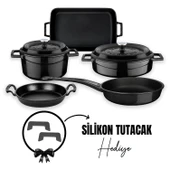 Lava Döküm 5x Trendy Serisi 8 Parça Tencere & Tava Seti  Siyah thumbnail 1