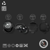 Lava Döküm 5X Trendy Serisi Döküm Demir Tencere Tava Çeyiz Seti  Siyah thumbnail 2