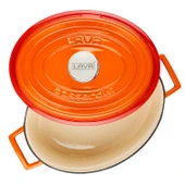 Lava Döküm Oval Tencere. Edition Serisi Ölçü 25x31cm.  Turuncu thumbnail 3