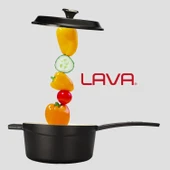 Lava Döküm Yuvarlak Sos Tenceresi Döküm Demir Yekpare Saplı Edition Serisi Çap(Ø16cm.  Siyah thumbnail 7