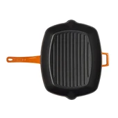 Lava Döküm Dikdörtgen Izgara Tava Döküm Demir Yekpare Saplı Ölçü 26x32cm.  Turuncu thumbnail 2