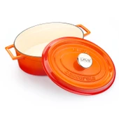 Lava Döküm Oval Tencere. Edition Serisi Ölçü 25x31cm.  Turuncu thumbnail 2