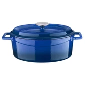 Lava Döküm Oval Tencere. Edition Serisi Ölçü 25x31cm.  Mavi thumbnail 1