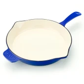 Lava Döküm Yuvarlak Kızartma Tavası Döküm Demir Yekpare Saplı Edition Serisi Çap(Ø)28cm.  Mavi - 3