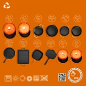 Lava Döküm 12x Trendy Serisi 17 Parça Tencere & Tava Seti  Turuncu thumbnail 5