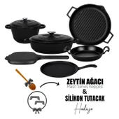 Lava Döküm 6x Trendy Serisi 9 Parça Tencere & Tava Seti  Siyah - 1