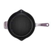 Lava Döküm Yuvarlak Izgara Tava Döküm Demir Yekpare Saplı Çap(Ø)28cm.  Mor thumbnail 3