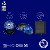 Lava Döküm 6X Trendy Serisi Döküm Demir Tencere Tava Çeyiz Seti  Mavi thumbnail 5