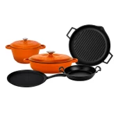 Lava Döküm 5x Trendy Serisi 8 Parça Tencere & Tava Seti  Turuncu thumbnail 2