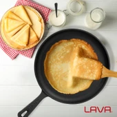 Lava Döküm Yuvarlak Pizza Krep Pankek Tavası Döküm Demir Yekpare Saplı Çap(Ø)26cm. thumbnail 7