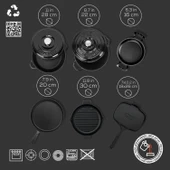 Lava Döküm 6x Trendy Serisi 9 Parça Tencere & Tava Seti Siyah - 5